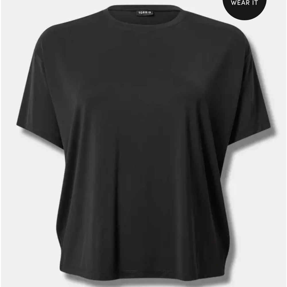 NWT Torrid’s Sandwash Crew Relaxed Tee (black)